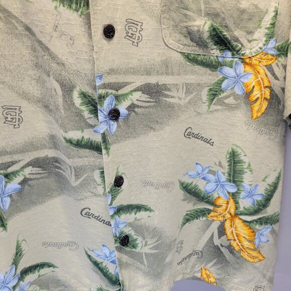 St. Louis Cardinals Floral Hawaiian MLB Genuine Button Up Shirt Size Large - Picture 5 of 7